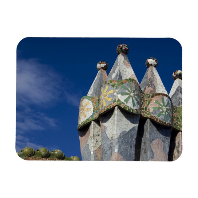 Spanien, Katalonien, Barcelona. Casa Batlló (1906) Magnet (Horisontell)