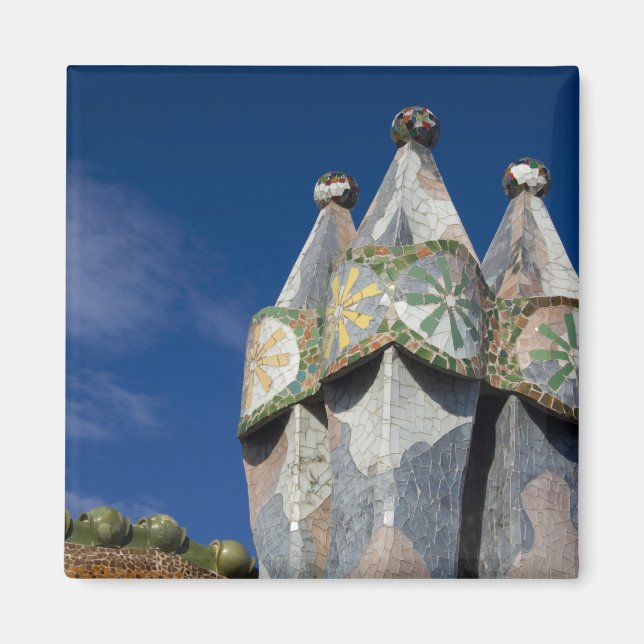 Spanien, Katalonien, Barcelona. Casa Batllo (1906) Magnet (Framsidan)