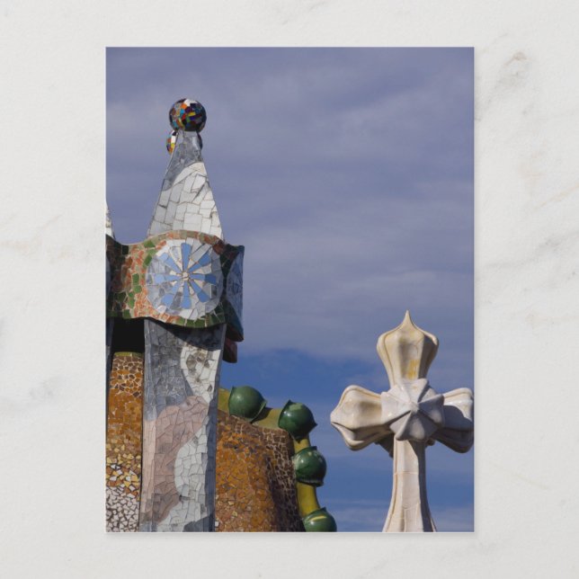 Spanien, Katalonien, Barcelona. Casa Batllo (1906) Vykort (Framsida)