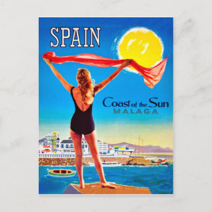 Spanien, Kusten, sol Malaga Vykort