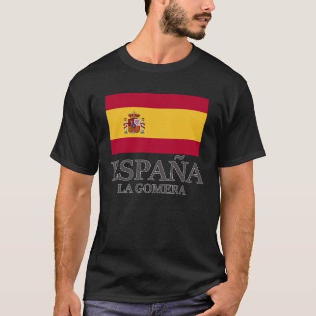 Spanien La Gomera Flagga Travel Europe Helgdag T Shirt (Framsida)