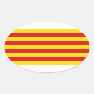 Spanien: La Senyera Catalonia Ovalt Klistermärke