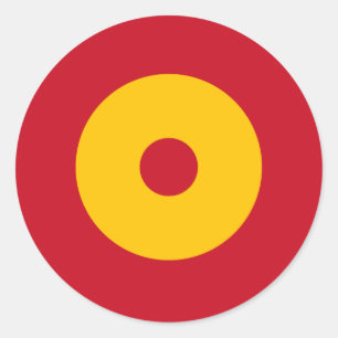 Spanien land flagga roundel round Circle symbol ar Runt Klistermärke