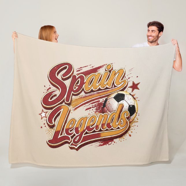 Spanien Legends Fotboll Flanellfilt Fleecefilt (På plats)