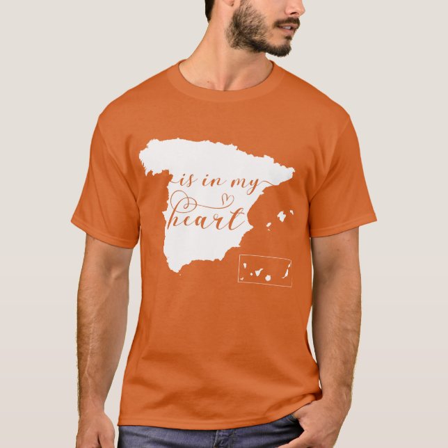 Spanien ligger i mitt hjärta, Karta T Shirt (Framsida)