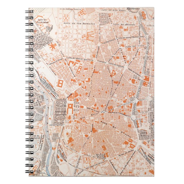 Spanien: Madrid karta, C1920 Anteckningsbok Med Spiral (Framsidan)
