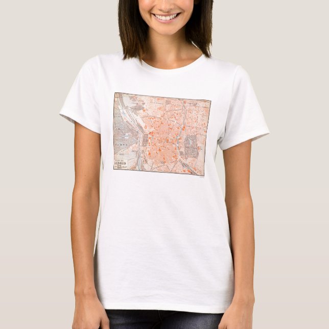 Spanien: Madrid karta, C1920 T-shirt (Framsida)