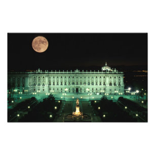 Spanien, Madrid, Kungliga palatset och Plaza de Fototryck