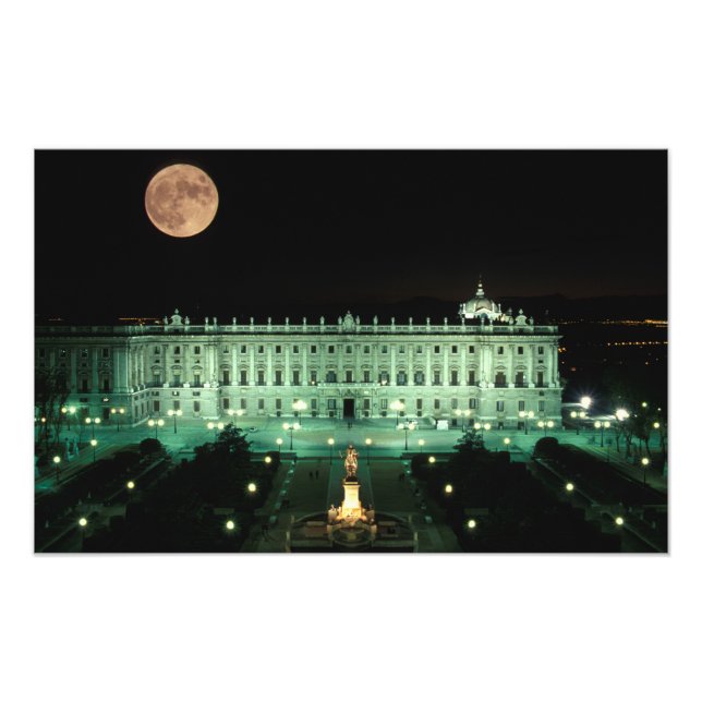 Spanien, Madrid, Kungliga palatset och Plaza de Fototryck (Framsidan)