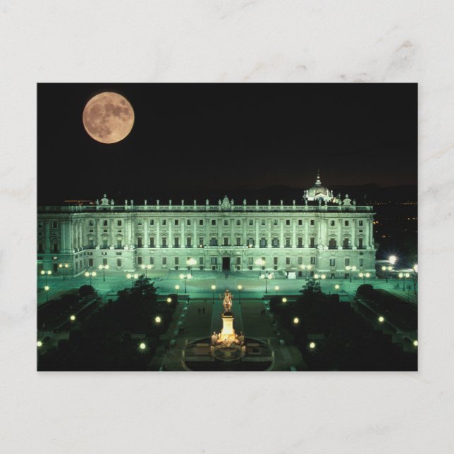 Spanien, Madrid, Kungliga slottet och Plaza de Vykort (Framsida)