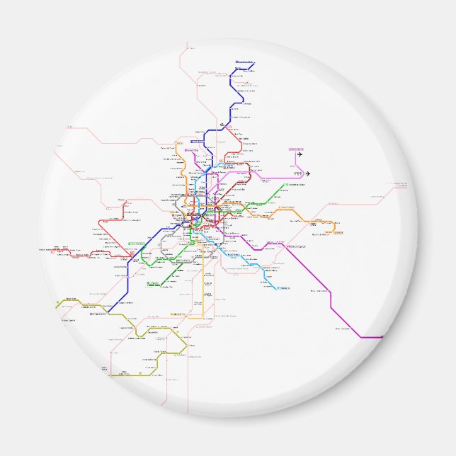 Spanien-Madrid Metro Karta Magnet (Framsidan)