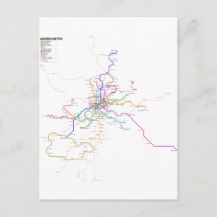 Spanien-Madrid Metro Karta Vykort