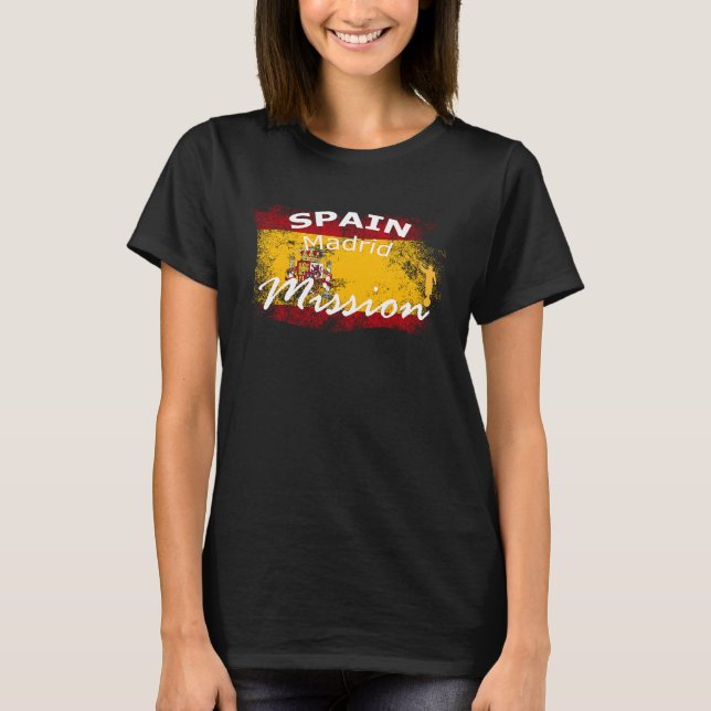 Spanien Madrid Mormon LDS Uppdrag missionär T Shirt (Framsida)
