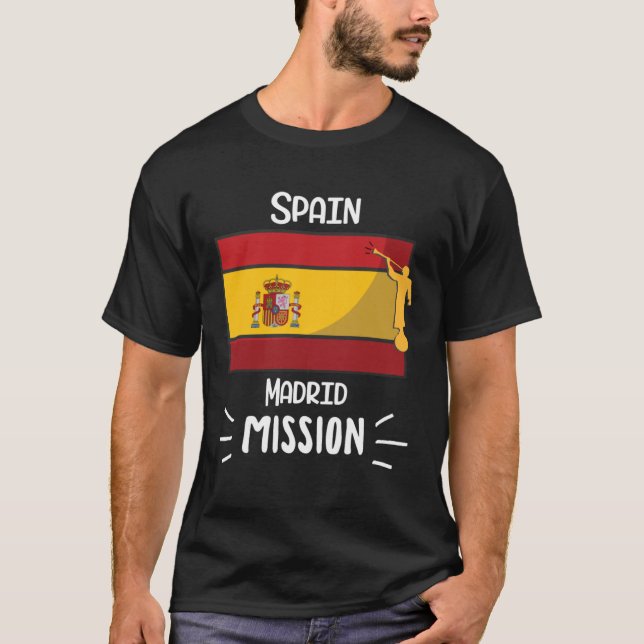 Spanien Madrid Mormon LDS Uppdrag missionär T Shirt (Framsida)