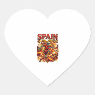 Spanien Mål Läge Skelett Anfallare Nationer Street Hjärtformat Klistermärke
