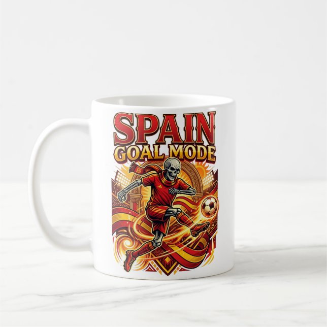 Spanien Mål Läge Skelett Anfallare Nationer Street Kaffemugg (Vänster)