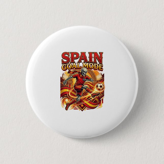 Spanien Mål Läge Skelett Anfallare Nationer Street Knapp (Framsida)