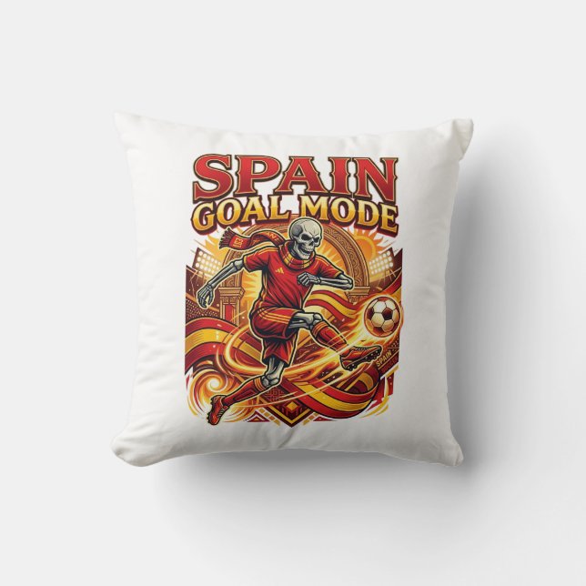 Spanien Mål Läge Skelett Anfallare Nationer Street Kudde (Framsida)
