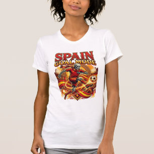 Spanien Mål Läge Skelett Anfallare Nationer Street T Shirt