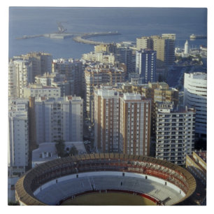Spanien, Malaga, Andalusien Utsikt över Plaza de T Kakelplatta