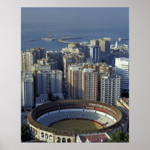Spanien, Malaga, Andalusien Utsikt över Plaza de T Poster