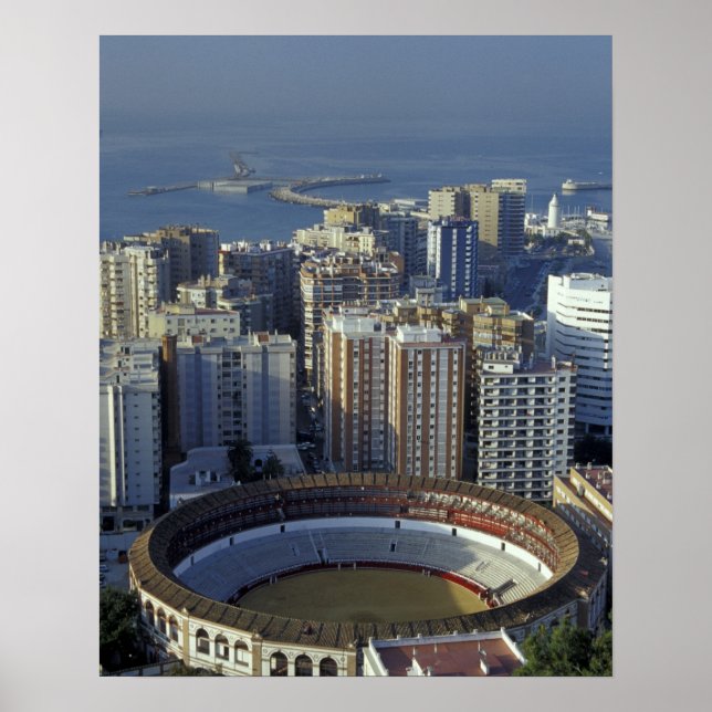 Spanien, Malaga, Andalusien Utsikt över Plaza de T Poster (Framsidan)