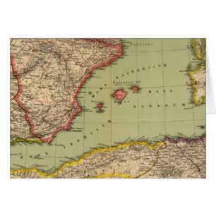 Spanien, Mauretanien och Afrika Hälsningskort