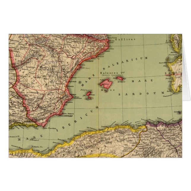 Spanien, Mauretanien och Afrika Hälsningskort (Framsidan Horizontal)