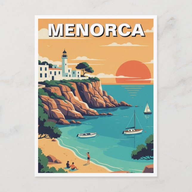 Spanien Menorca vycard Vykort (Framsida)