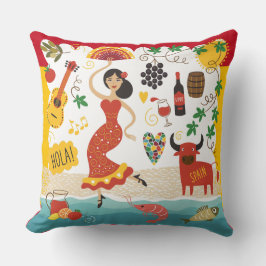 SPANIEN Monogram - SE TILLBAKA! Dekorativ kudde