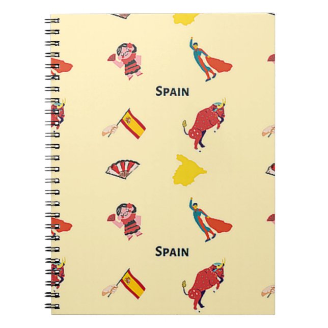 Spanien mönster på grädde anteckningsbok (Framsidan)