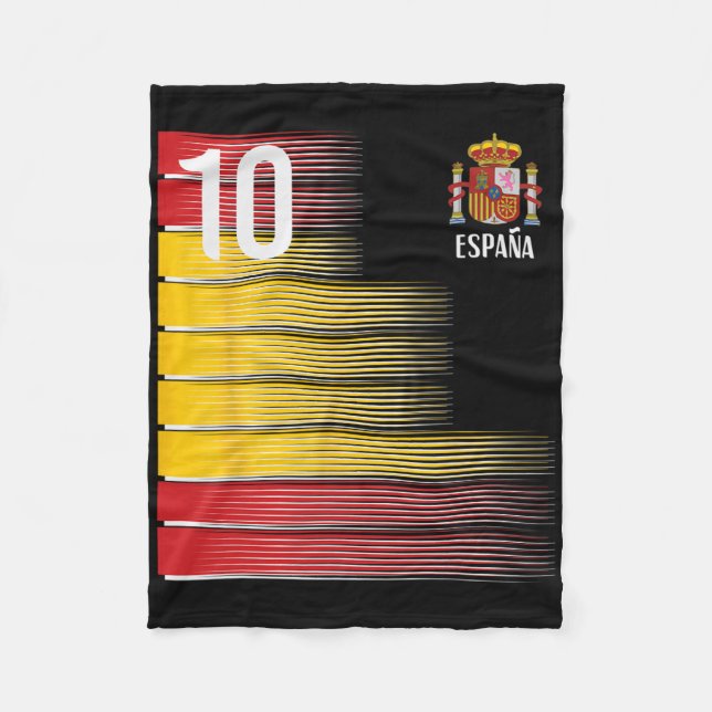 Spanien Nummer 10 Espana Spansk Fotboll Män Kvinno Fleecefilt (Framsidan)