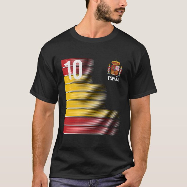 Spanien nummer 10 Spanska Espana-fotboll T Shirt (Framsida)
