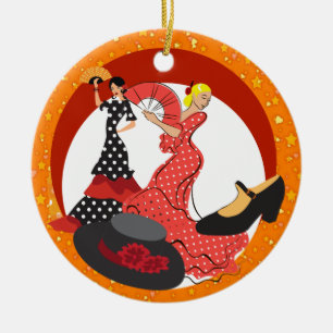 Spanien - Nya dansare Julgransprydnad Keramik
