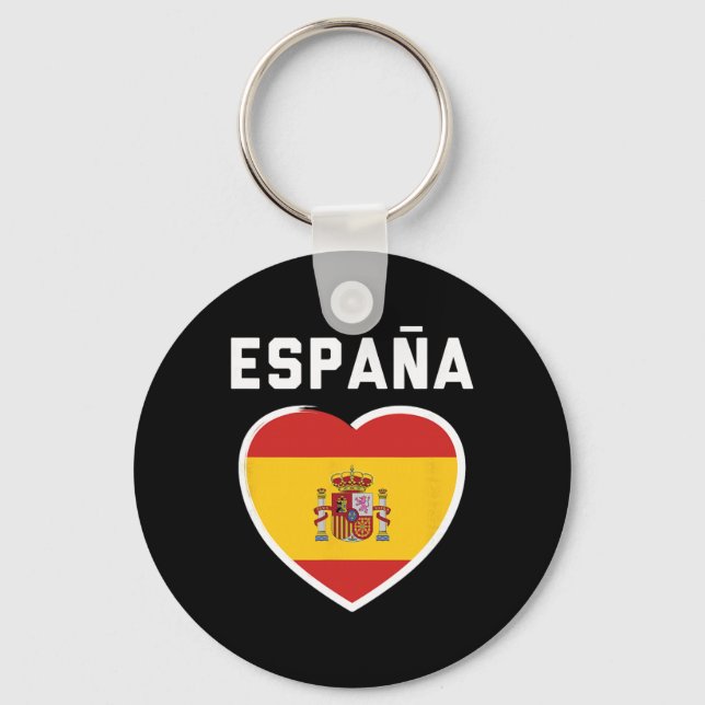 Spanien Och Espana - Fotboll Och Fotboll Flagga Tr Nyckelring (Framsida)