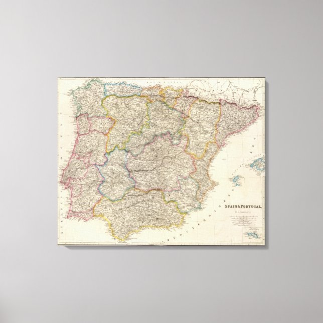 Spanien och Portugal 12 Canvastryck (Framsida)