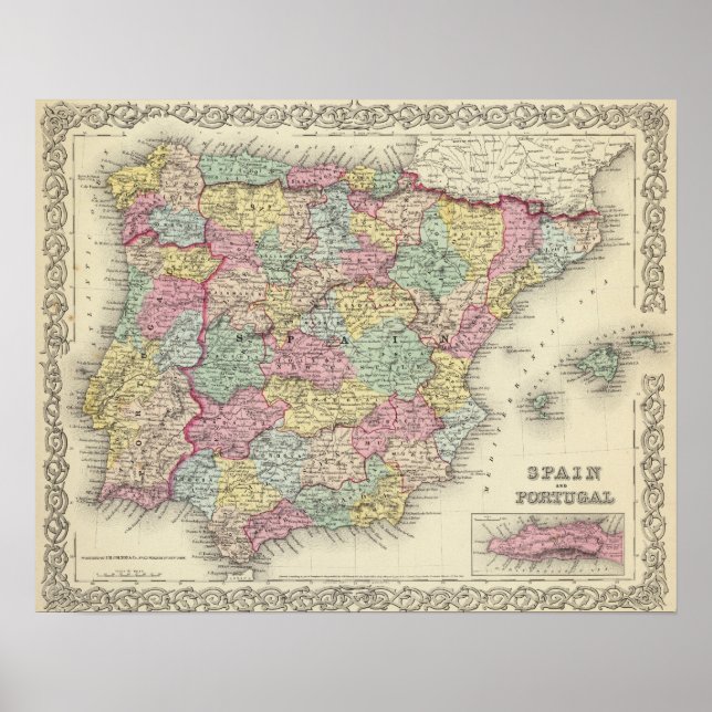 Spanien och Portugal 3 Poster (Framsidan)