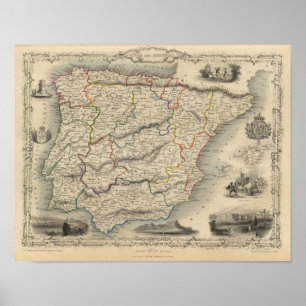 Spanien och Portugal 4 Poster