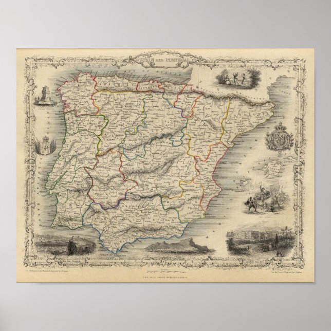 Spanien och Portugal 4 Poster (Framsidan)