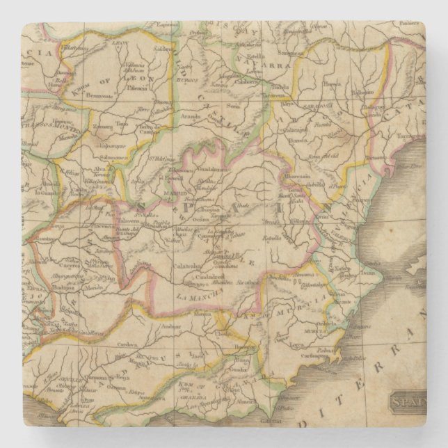 Spanien och Portugal 4 Underlägg Sten (Framsidan)