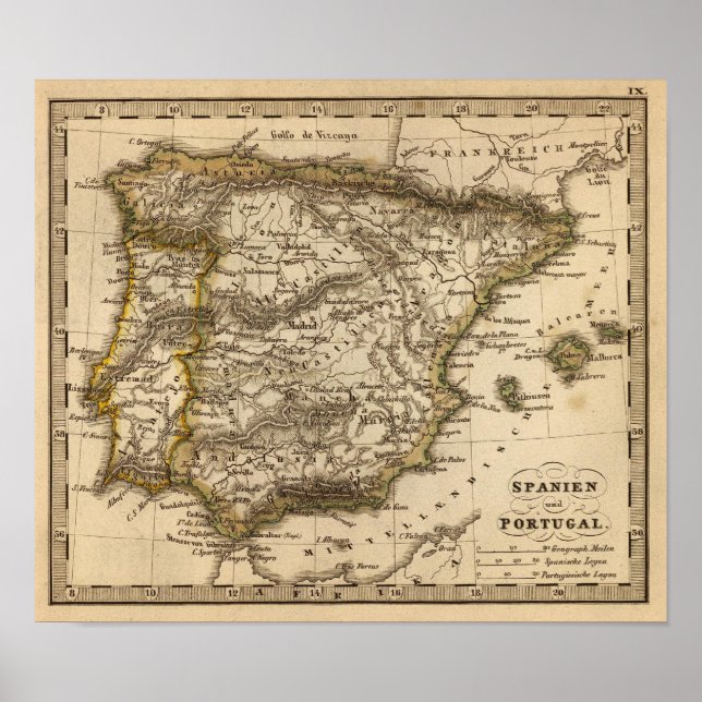 Spanien och Portugal 9 Poster (Framsidan)