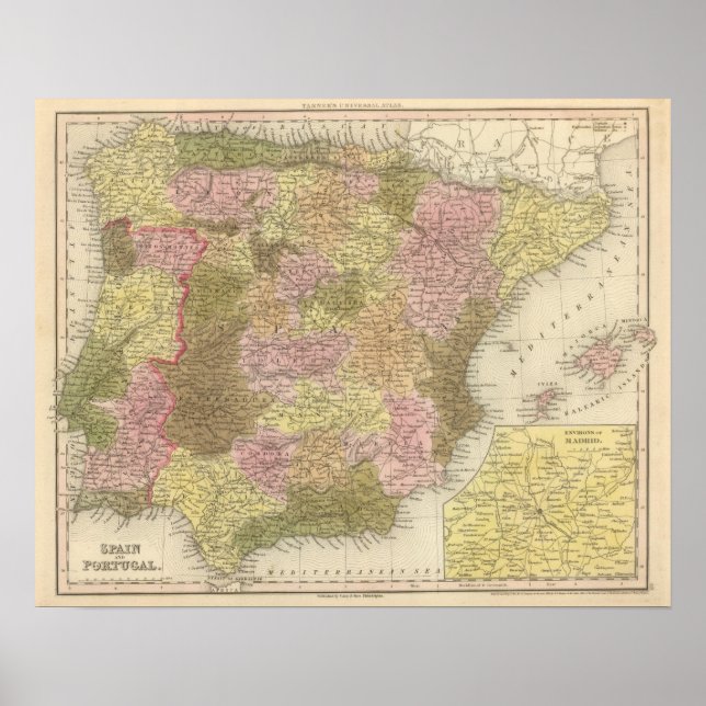 Spanien och Portugal Poster (Framsidan)