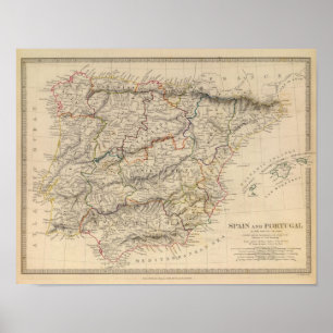 Spanien och Portugal Poster