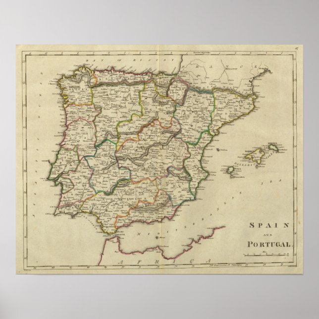 Spanien och Portugal Poster (Framsidan)