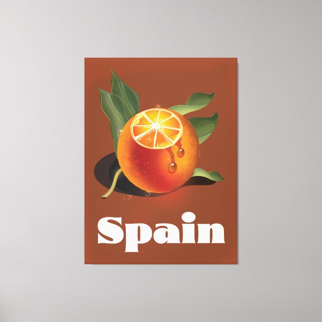 Spanien orange reseaffisch canvastryck (Framsida)