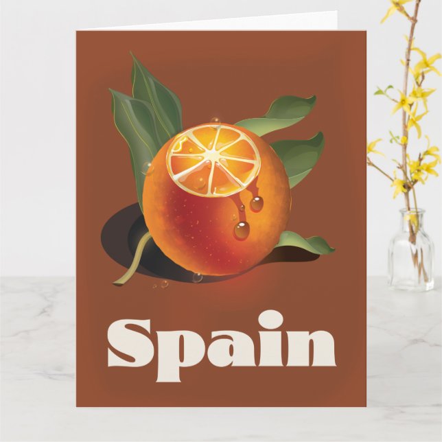 Spanien orange reseaffisch kort (Gul blomma)