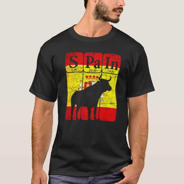 Spanien Periodiska Bord Inslag Bull Toro Sp. T Shirt (Framsida)