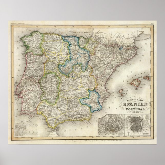 Spanien, Portugal 3 Poster (Framsidan)
