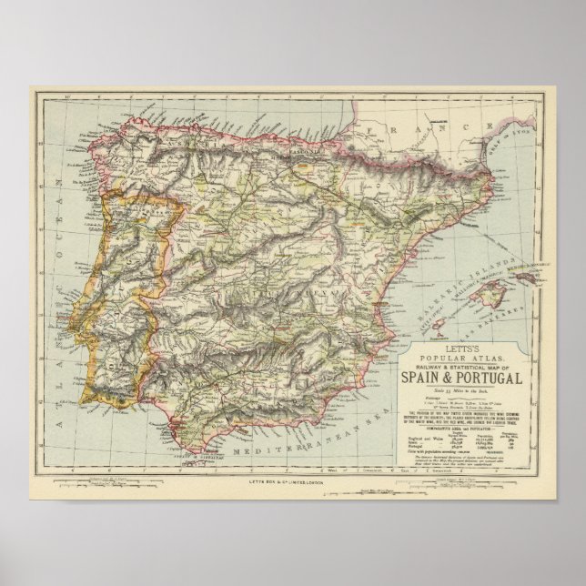 Spanien, Portugal 4 Poster (Framsidan)