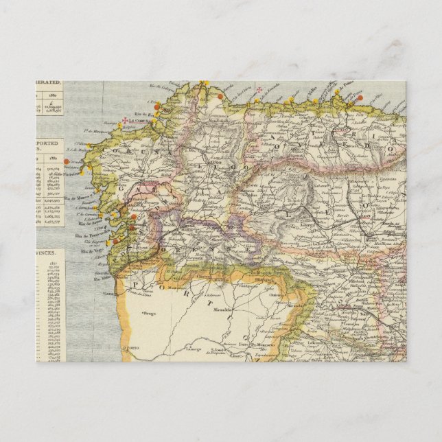 Spanien, Portugal 7 Vykort (Framsida)